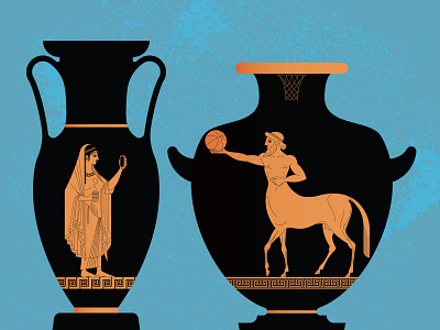 Ancient Greek Vases adobe illustrator amphora ancient greece basketball centaur coffee cup digital illustration greek illustration phone side view toga urn vase vector illustration woman