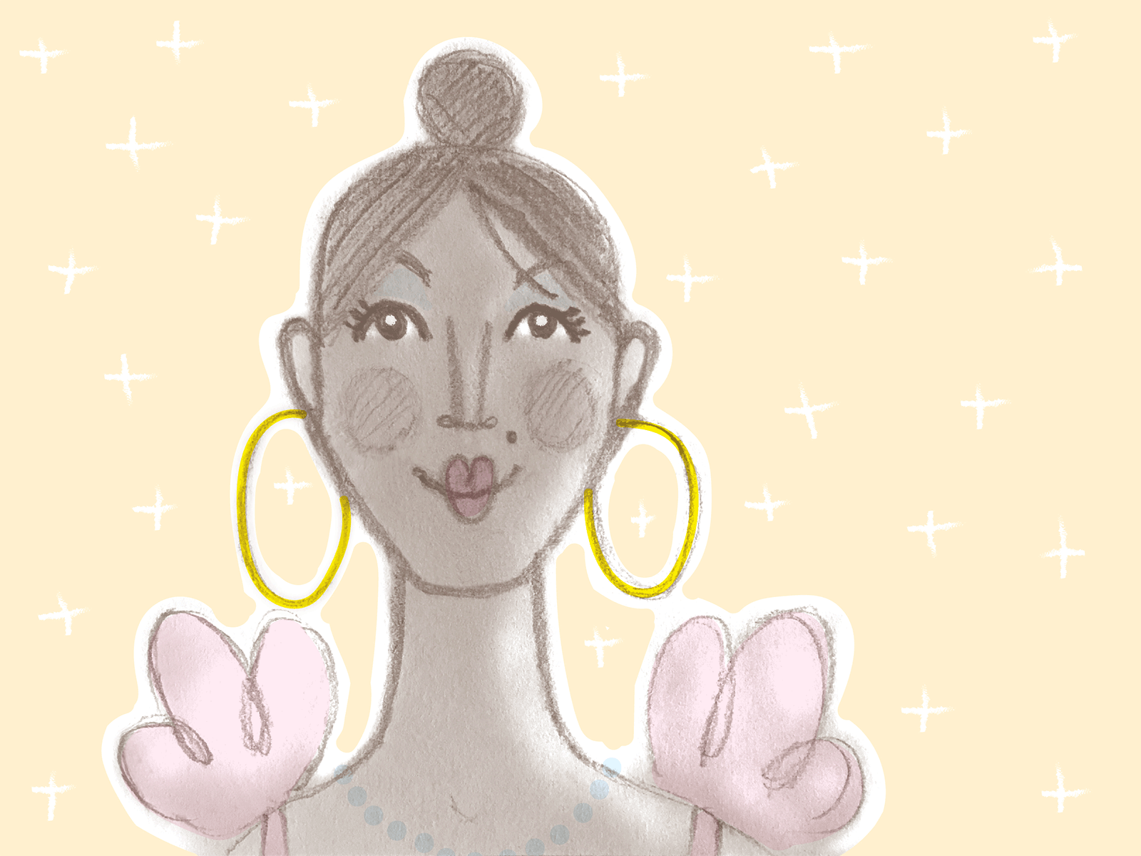 Starry Eyed Surprise animated gif animation digital illustration face gif illustration smile sparkle stars woman