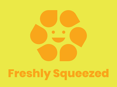 Freshly Squeezed bright citrus digital illustration glow illustration juice juicy logo orange smile squeeze sunny symbol warm yellow