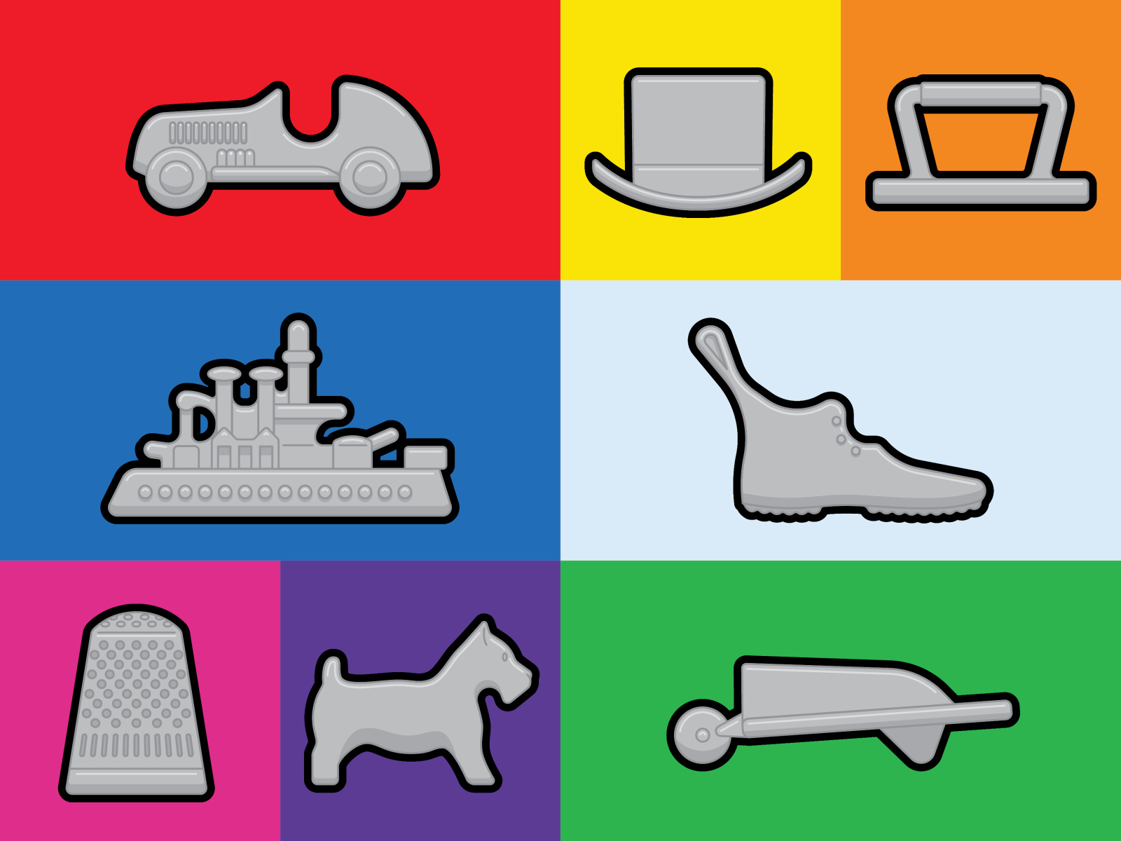 Monopoly Tokens by Chris Rooney on Dribbble