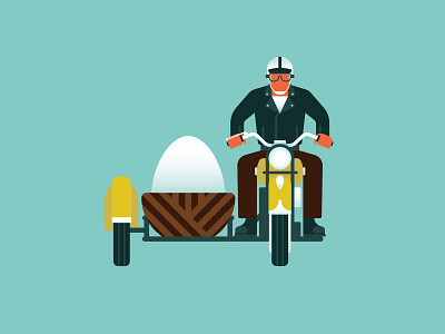 Protect Your Nest Egg character digital illustration egg flat illustration future helmet illustration investment leather jacket motorcycle nest ride riding savings sidecar vehicle wheels