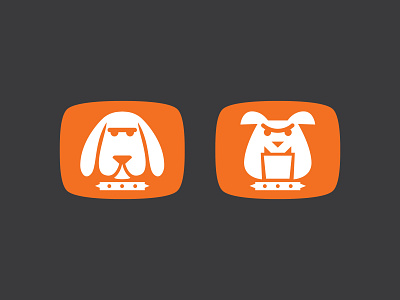 Search & Destroy bloodhound bulldog characters collar destroy digital illustration dog dogs face flat icon icons illustration mascot search