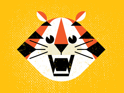 Jolly Tiger animal cat character digital illustration face flat head illustration jolly stripes teeth tiger