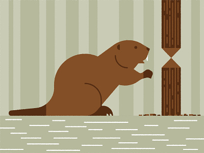 Beaver animal beaver creature dam digital illustration forest illustration nature side view teeth tree trunk wood