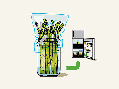 Storing Asparagus arrow asparagus bag fridge jar kitchen produce refrigerator water