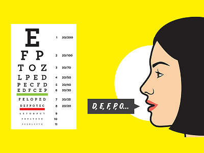 Eye Chart chart eye face letters profile reading woman