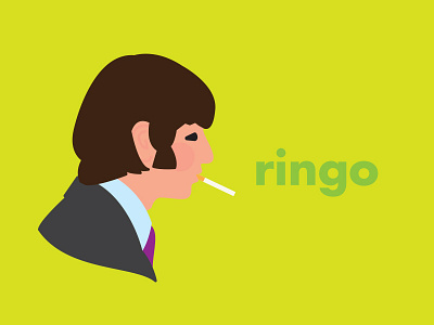 Beatles 1966 beatles cigarette face profile ringo starr side view