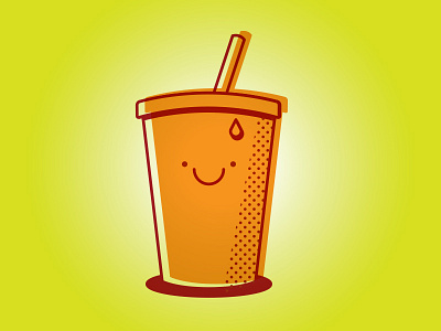 Slurp! beverage cup drink droplet halftone smile soda straw sweat
