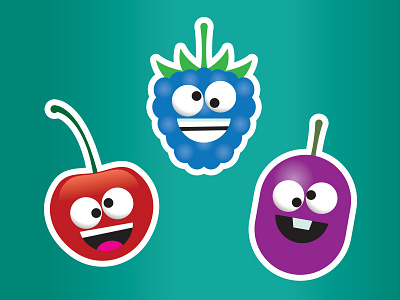 Cherry Berry Grape berry cherry faces fruit grape