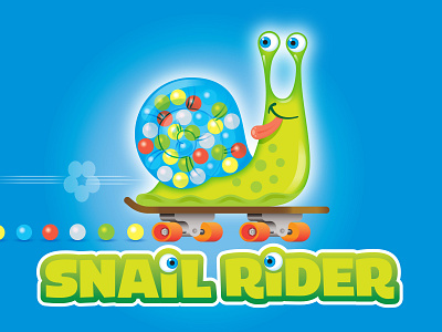 Snail Rider candy digital illustration illustration logo rider skateboard skateboarding skating snail tongue toy typography