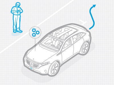 Self-parking Vehicle automobile automotive blue car controls diagram digital illustration driver gray grid illustration park parking smart watch technology vehicle