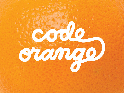 Code Orange code handwritten orange peel script single line typography