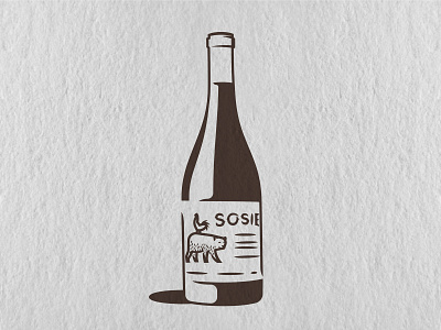 Wine Bottle bear bottle california illustration label linen rooster wine wine bottle