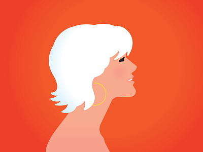 Astrid digital illustration face illustration portrait profile side view smile woman