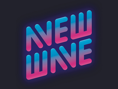 New Wave 1980s fashion glow music neon new wave style typography