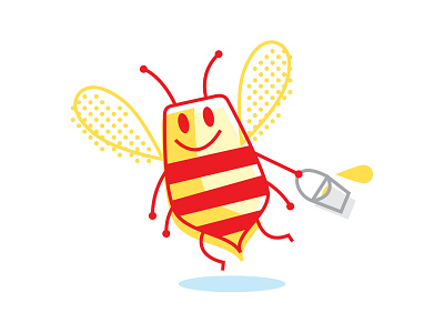 Honey Bee bee bucket buzz digital illustration fly honey illustration smile stripes wings