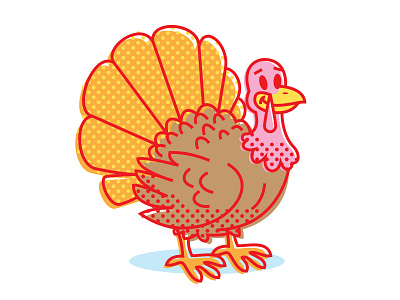 Gobble Turkey animal beak bird digital illustration feathers illustration smile turkey wings