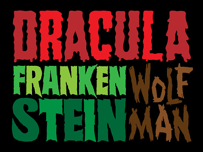 Dracula Frankenstein Wolf Man