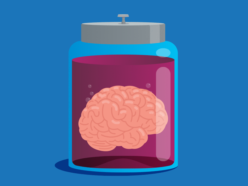 Brain jar brain bubbles gif gif animation illustration jar lab liquid