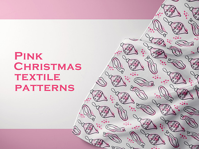 Pink Christmas textile patterns