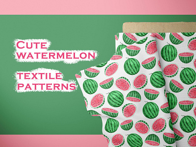Watermelon seamless patterns branding clipart design digital paper fabric print fruits illustration procreate seamless pattern summer textile watercolor watermelon