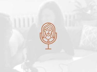 Podcast For Woman branding creative design logo mic monoline podcast simple succes woman woman logo