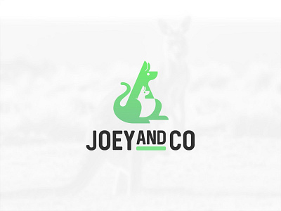 JoeyandCo animal branding creative design flat geometric kangaroo logo negative space simple vector