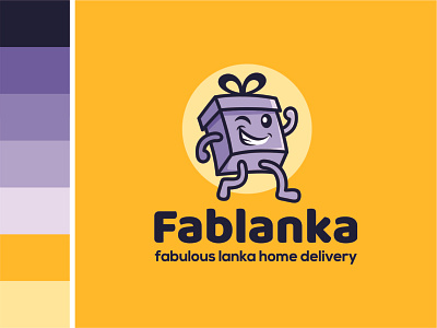 Fablanca Logo Mascot branding character creative cute design flat gift gift box illustration logo run simple vector