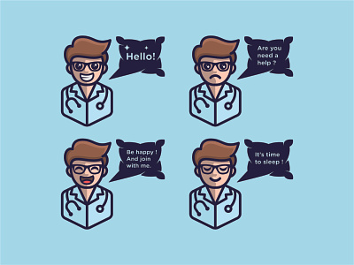 Hello Doctor branding creative cute design doctor flat illustration logo medical vector