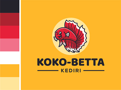 Cute Betta Logo animal betta betta fish branding creative cute design flat illustration logo simple vector