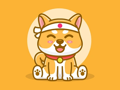 Shiba Inu cute Illustration cute flat illus illustration kawaii logo shibainu