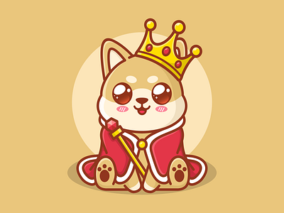 King of Shiba crown cute illustration kawaii king logo shiba