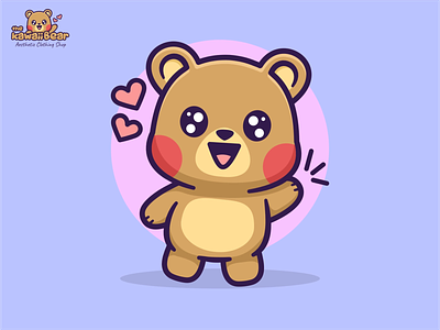 Cute Bear Illustration bear cute flat illustration kawaii logo vector