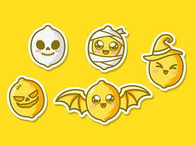 Cute Lemon Halloween Ilustration