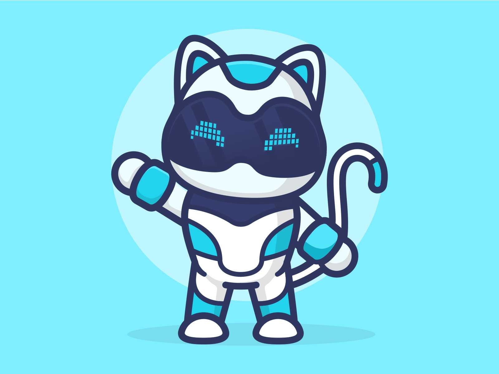 Cat Robot Cute Illustration by Kiutimood on Dribbble
