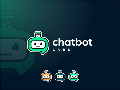 chatbot branding chat chatbot design flat labs logo vector