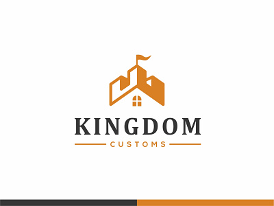 Kingdom Custom branding castle classic design flag flat kingdom logo realestate roof vector windows