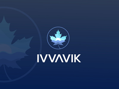 IVVAVIK blue branding canada design flat logo maple leaf mountain nature simple simple clean interface sky sun vector