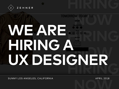 Zehner is Hiring agency creative development ecomm fashion lifestyle los angeles ui user experience user interface ux web