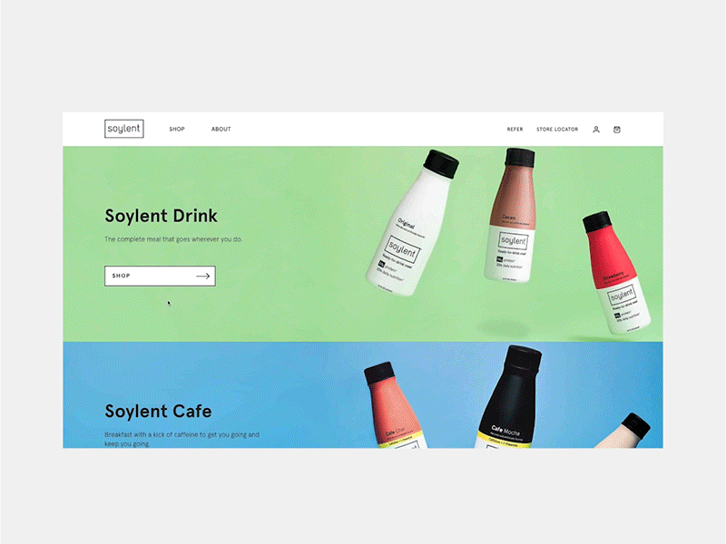 Soylent | UI Animations branding ecom ecommerce fashion homepage product responsive retail shop shopping store