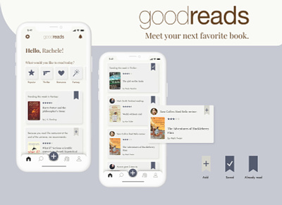 Goodreads redesign app books design goodreads redesign skeumorphism ui