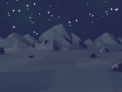 Space Landscape dark low poly space