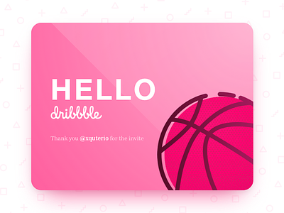 Hello Dribbble! debut dribbble first first shot hello pink thank you