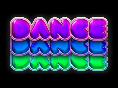 DANCE T~YPE 3d black candy design dribbble icon illustration logo typography ui vector