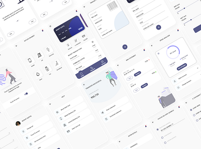 Banking app screens - (Redesign concept) adobe xd aesthetic analytics android authentication bank app budget app clean ui creditcard finance app illustration minimalistic mobile money transfer redesign concept skeuomorphic softui ux design uxui wallet