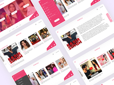 Pinkvilla Concept Screens adobe xd aesthetic articles blog bollywood clean ui entertainment hollywood media minimalistic modern design movies news reporting responsive website ui ui concept videos website concept website design