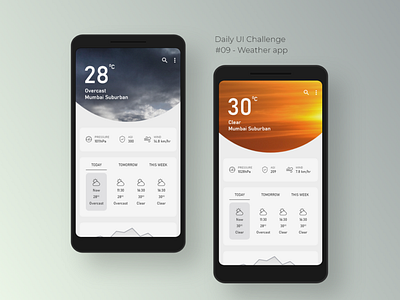 Daily UI Challenge - (09) Weather app