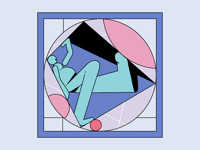 Trapped Dude 2d animation character design geometry gif illustration