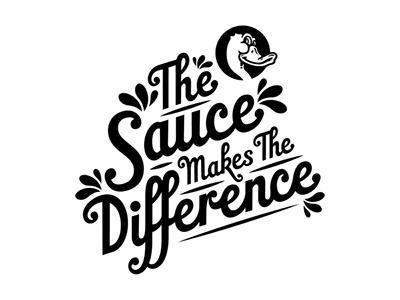The Sauce Makes The Difference red texture thank typography you