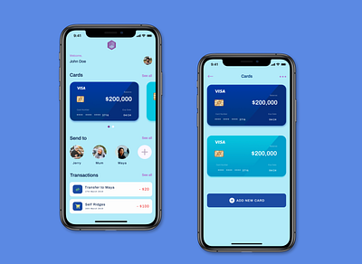 Card wallet design finance app ui wallet app